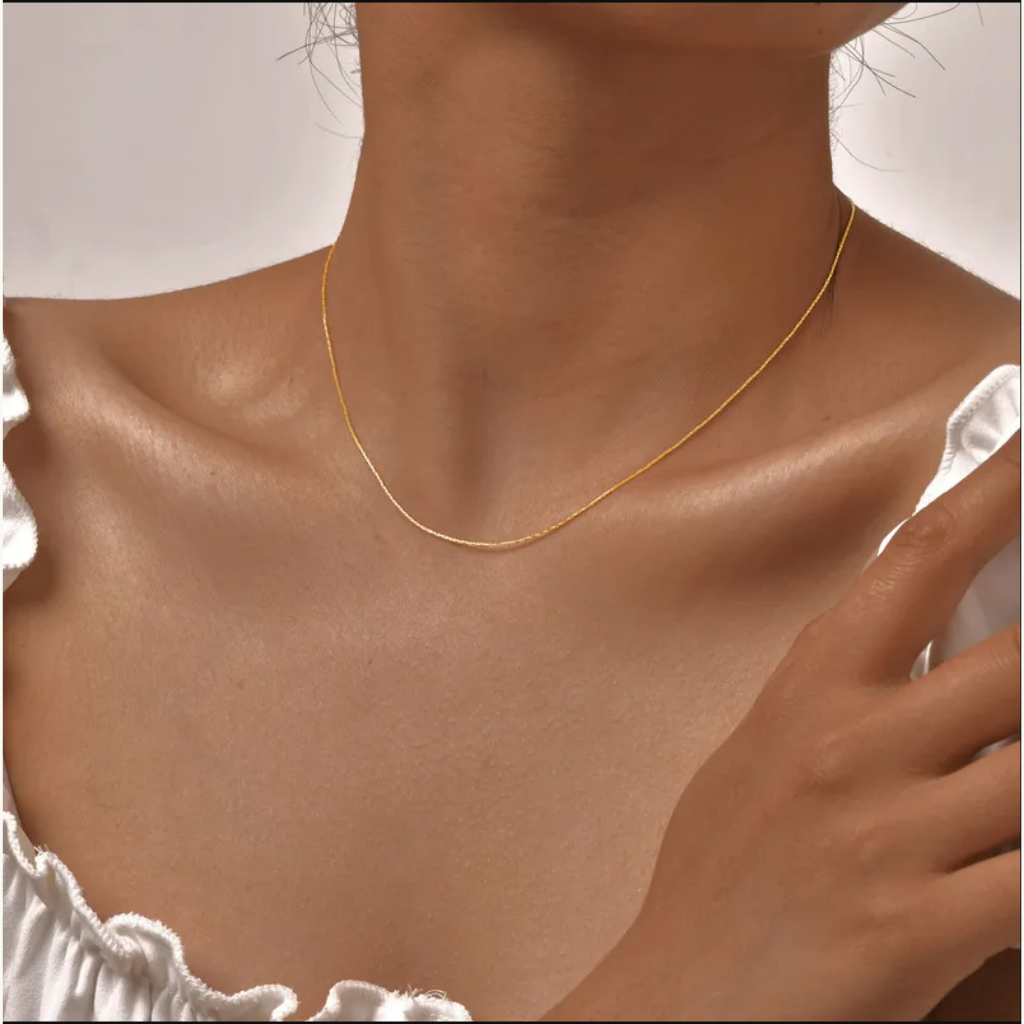 Gold Delicate Chain - Necklace - 18k Gold Plated Waterproof Jewellery - Collection 9
