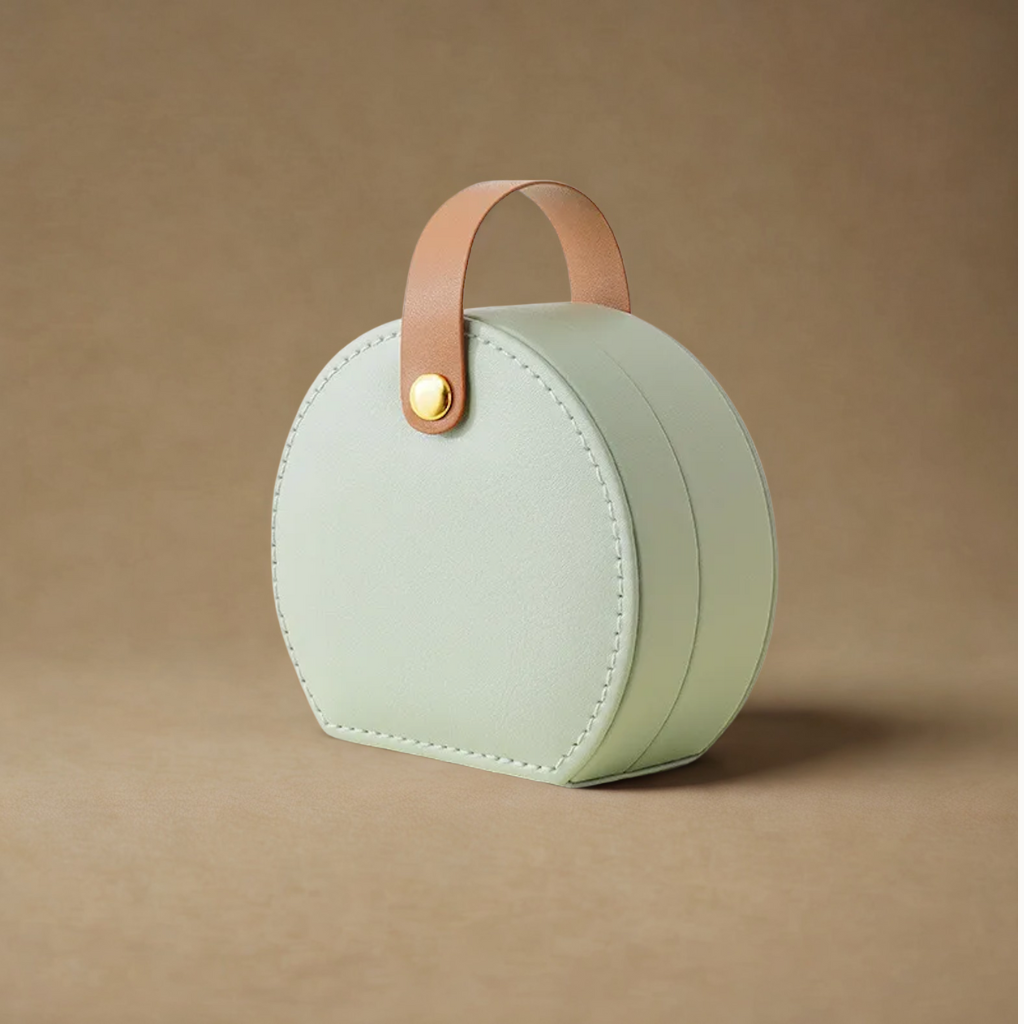 Round Luxury Travel Jewellery Box - Jewellery Boxes - 18k Gold Plated Waterproof Jewellery - Collection 9