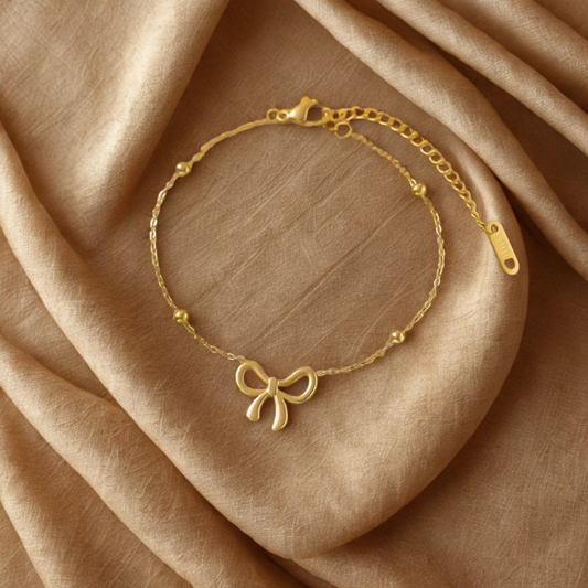 Bow Pendant Bracelet - Jewelry - 18k Gold Plated Waterproof Jewellery - Collection 9
