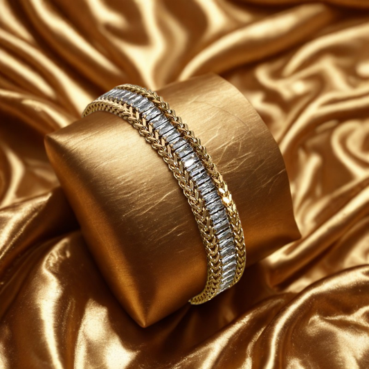 Gold Crystal Chain Bracelet - Jewelry - 18k Gold Plated Waterproof Jewellery - Collection 9