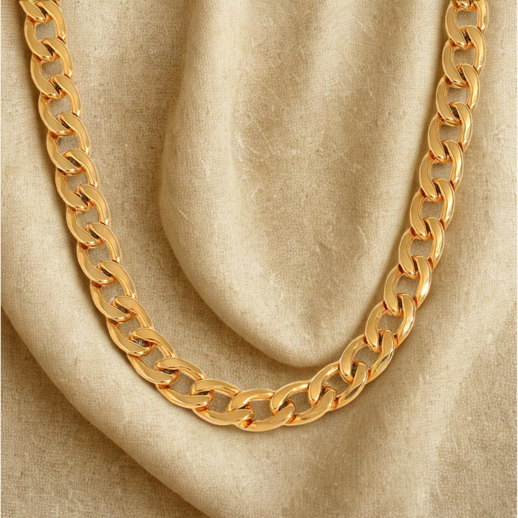 Gold Cuban Link Chain - Necklace - 18k Gold Plated Waterproof Jewellery - Collection 9