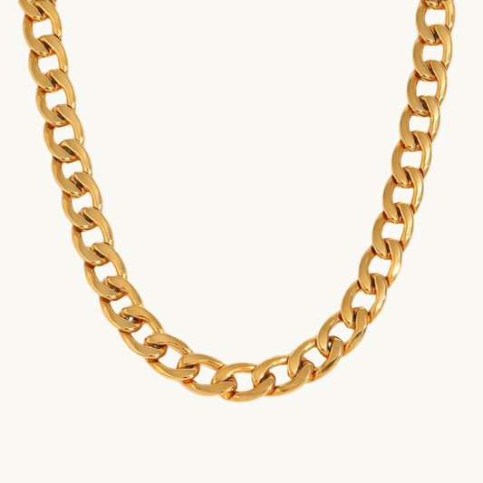 Gold Cuban Link Chain - Necklace - 18k Gold Plated Waterproof Jewellery - Collection 9