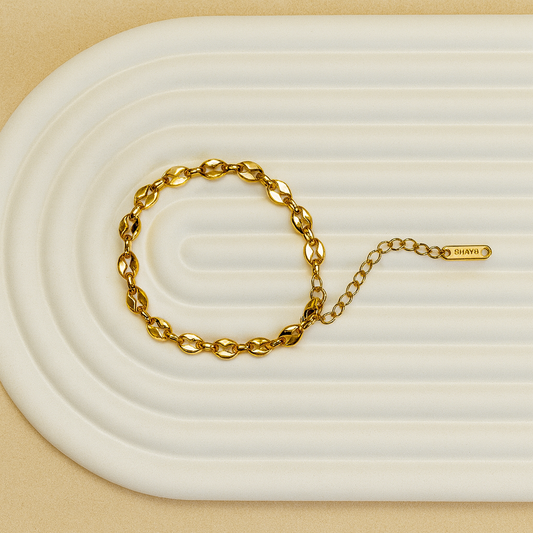 Gold Oval Link Chain Bracelet - Jewelry - 18k Gold Plated Waterproof Jewellery - Collection 9