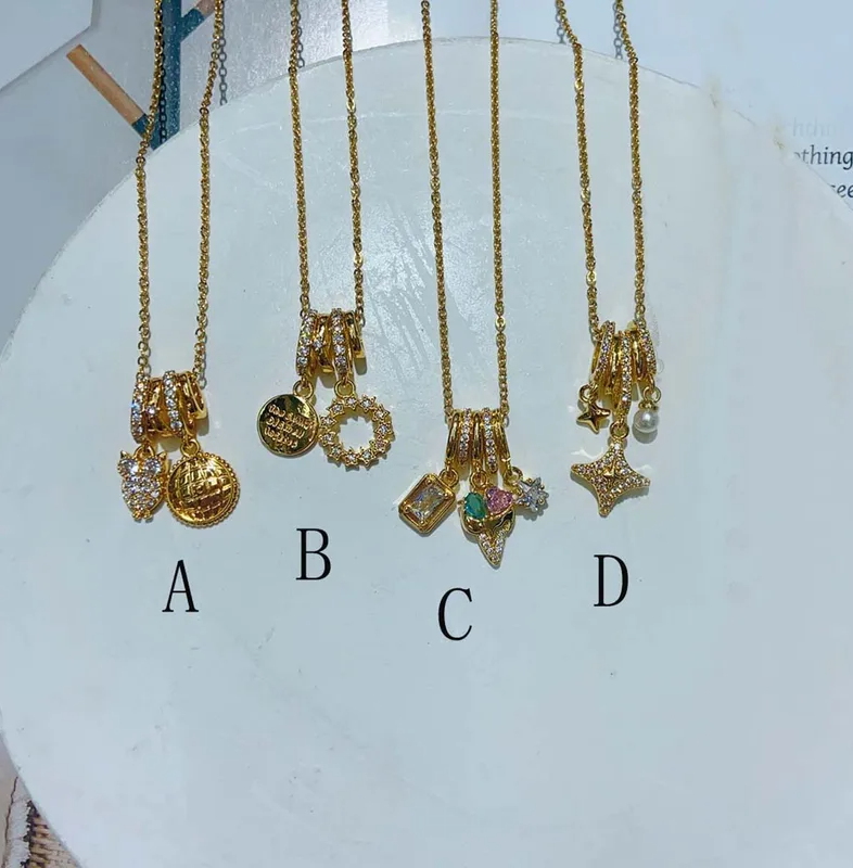 Gold Charm Pendant Necklace - Jewelry - 18k Gold Plated Waterproof Jewellery - Collection 9