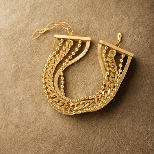 Gold Multi-Chain Layered Bracelet - Jewelry - 18k Gold Plated Waterproof Jewellery - Collection 9