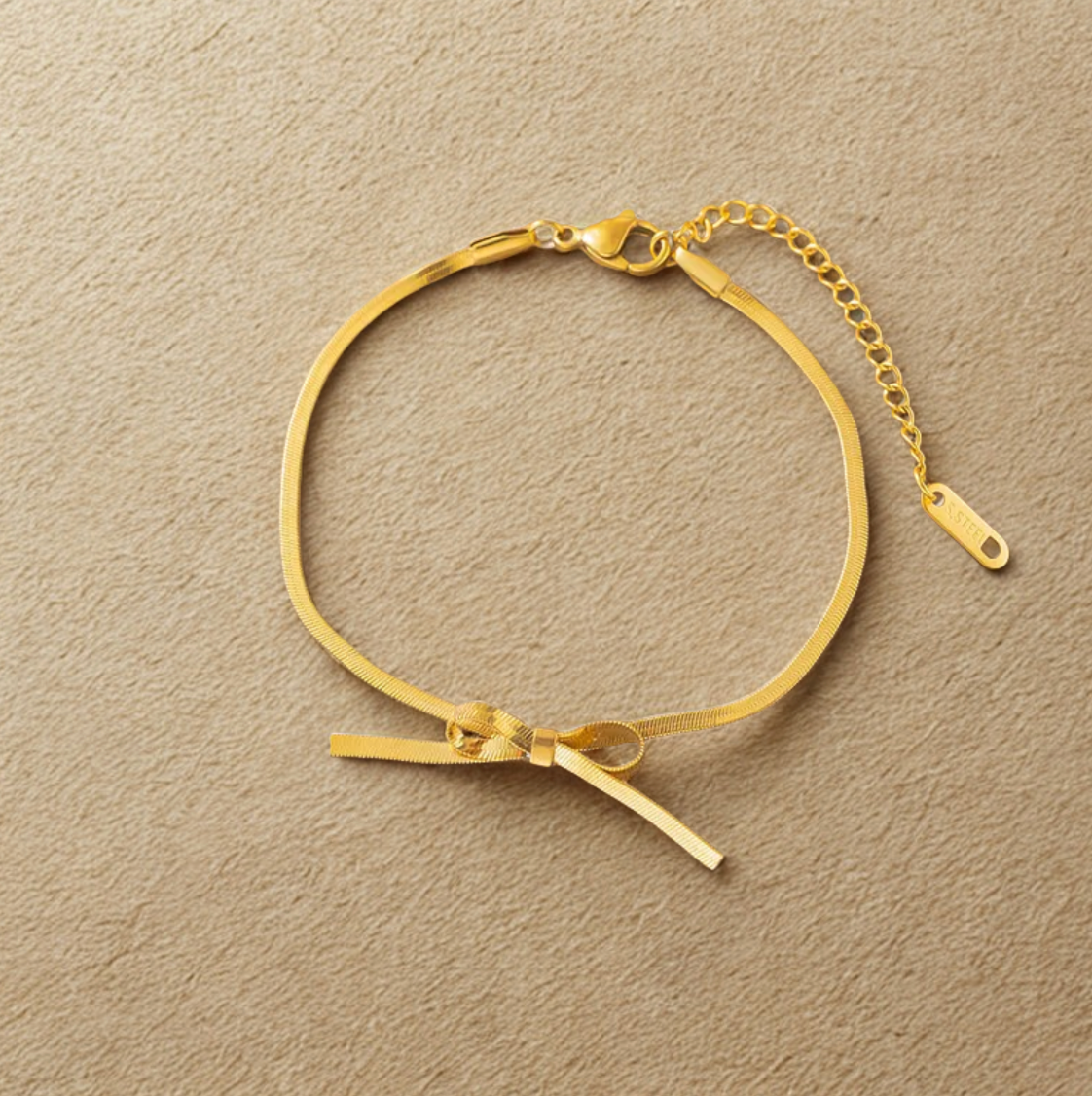 Gold Bow Snake Chain Bracelet - Jewelry - 18k Gold Plated Waterproof Jewellery - Collection 9