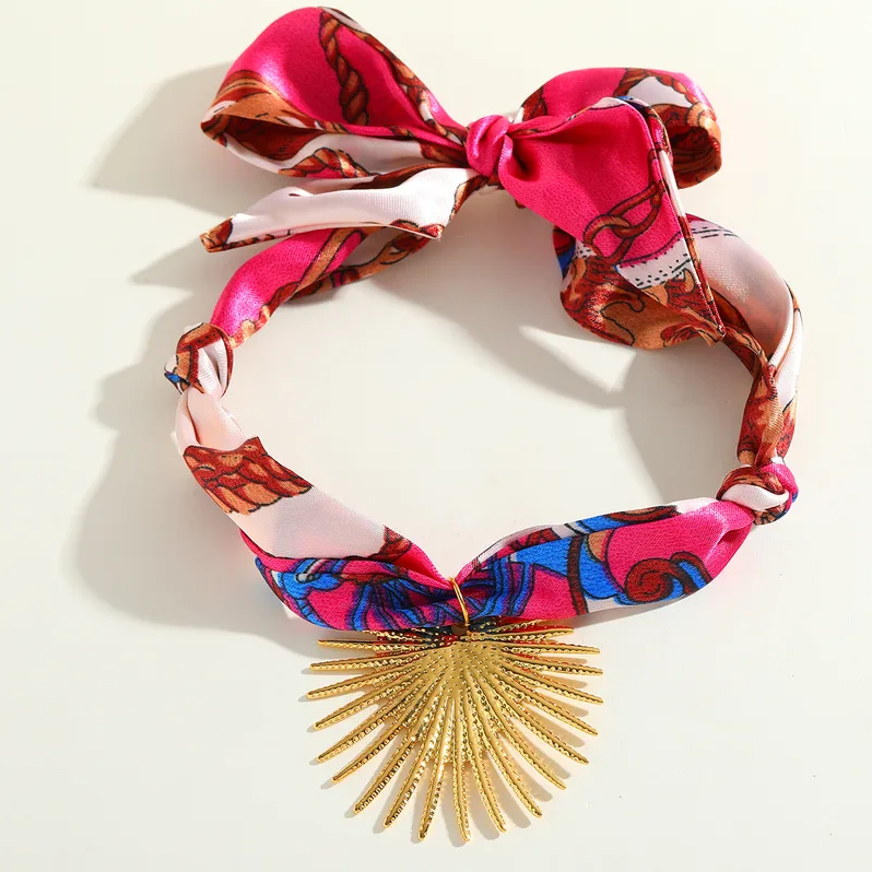 Colorful Sunburst Scarf Necklace - Jewelry - 18k Gold Plated Waterproof Jewellery - Collection 9