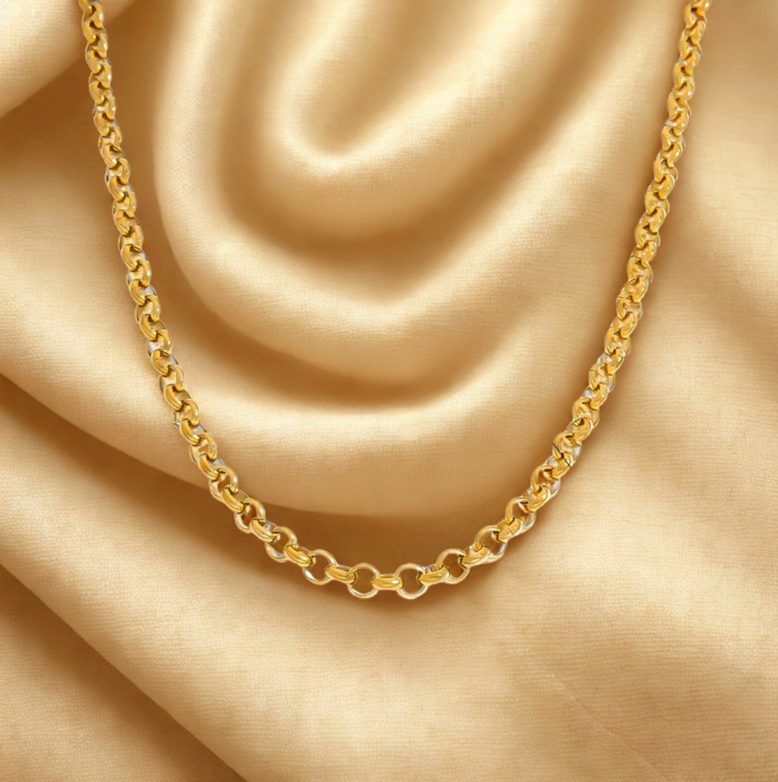Gold Rolo Chain - Jewelry - 18k Gold Plated Waterproof Jewellery - Collection 9