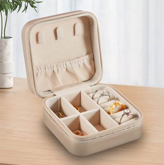 Bright Golden Luxury Travel Jewellery Box - Accessories - 18k Gold Plated Waterproof Jewellery - Collection 9