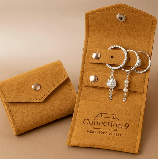 Golden Brown Mini Jewelry Roll Protection Pouch - Accessories - 18k Gold Plated Waterproof Jewellery - Collection 9