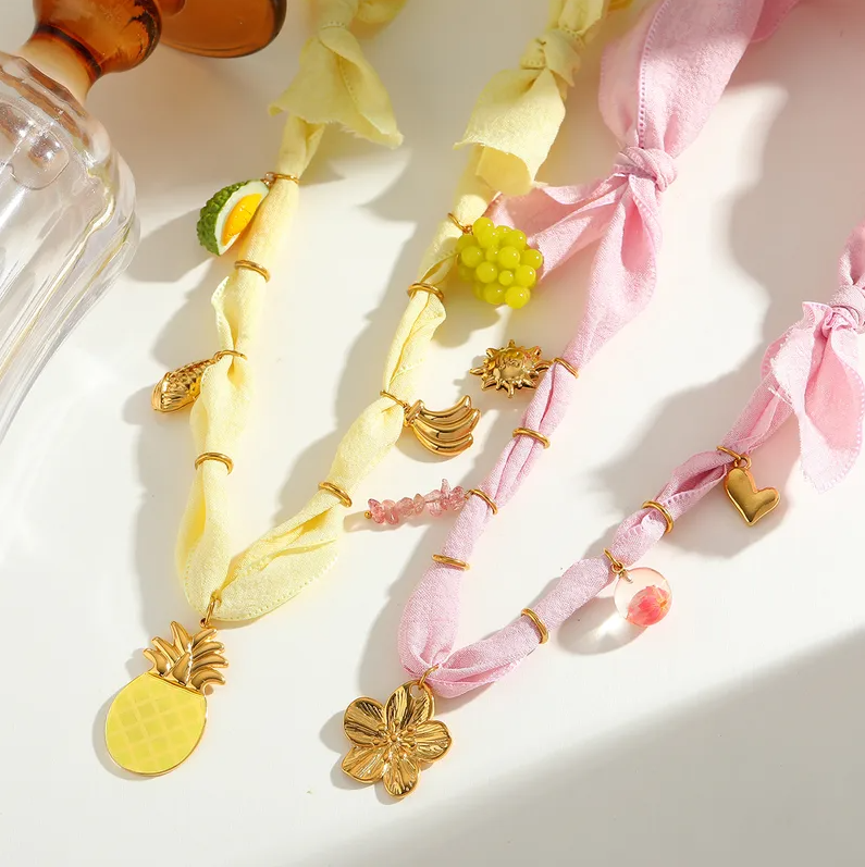 Ribbon Charm Necklace - Jewelry - 18k Gold Plated Waterproof Jewellery - Collection 9