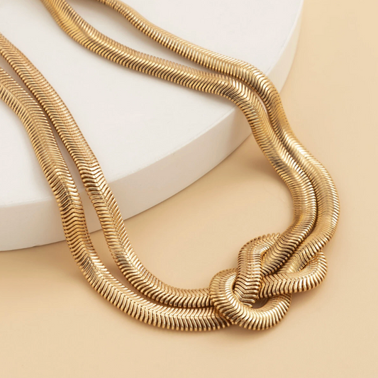 Layered Snake Chain Necklace - Jewelry - 18k Gold Plated Waterproof Jewellery - Collection 9