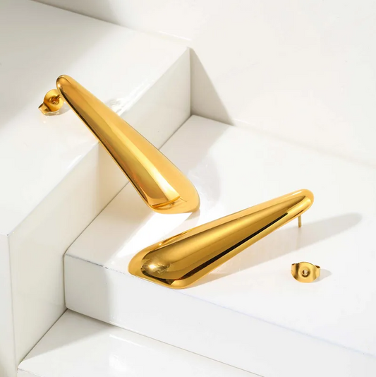 Golden Triangle Drop Earrings - Earrings - 18k Gold Plated Waterproof Jewellery - Collection 9