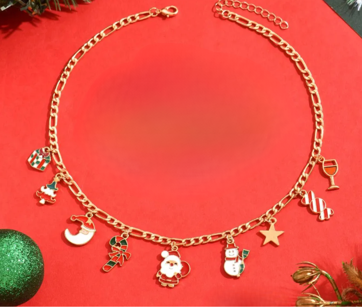 Figaro Chain Christmas Charm Necklace - Necklaces - 18k Gold Plated Waterproof Jewellery - Collection 9
