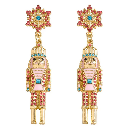 Nutcracker Soldier Drop Earrings - Earrings - 18k Gold Plated Waterproof Jewellery - Collection 9