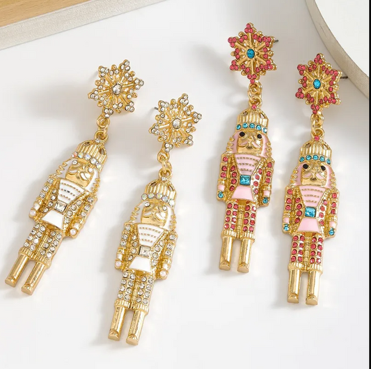 Nutcracker Soldier Drop Earrings - Earrings - 18k Gold Plated Waterproof Jewellery - Collection 9