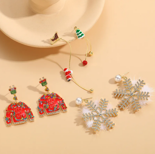 Christmas Sweater Drop Earrings - Earrings - 18k Gold Plated Waterproof Jewellery - Collection 9