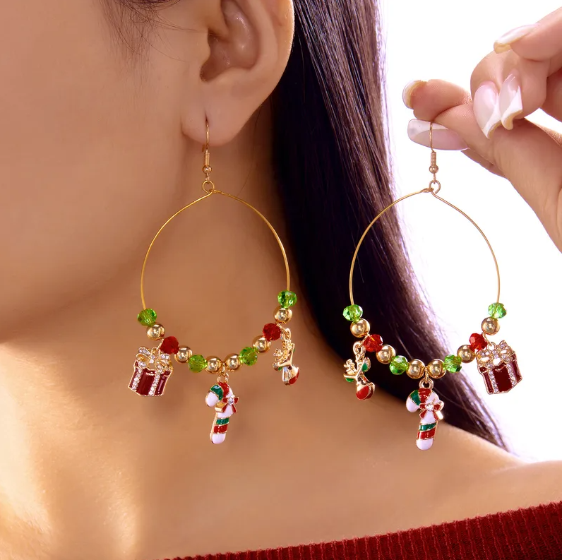 Christmas Charm Hoop Earrings Collection - Earrings - 18k Gold Plated Waterproof Jewellery - Collection 9