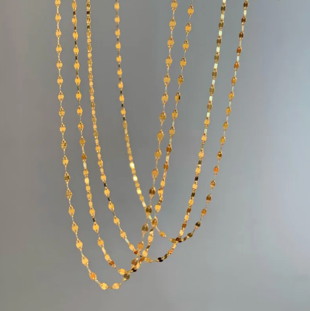 Gold Herringbone Layered Necklace - Necklace - 18k Gold Plated Waterproof Jewellery - Collection 9