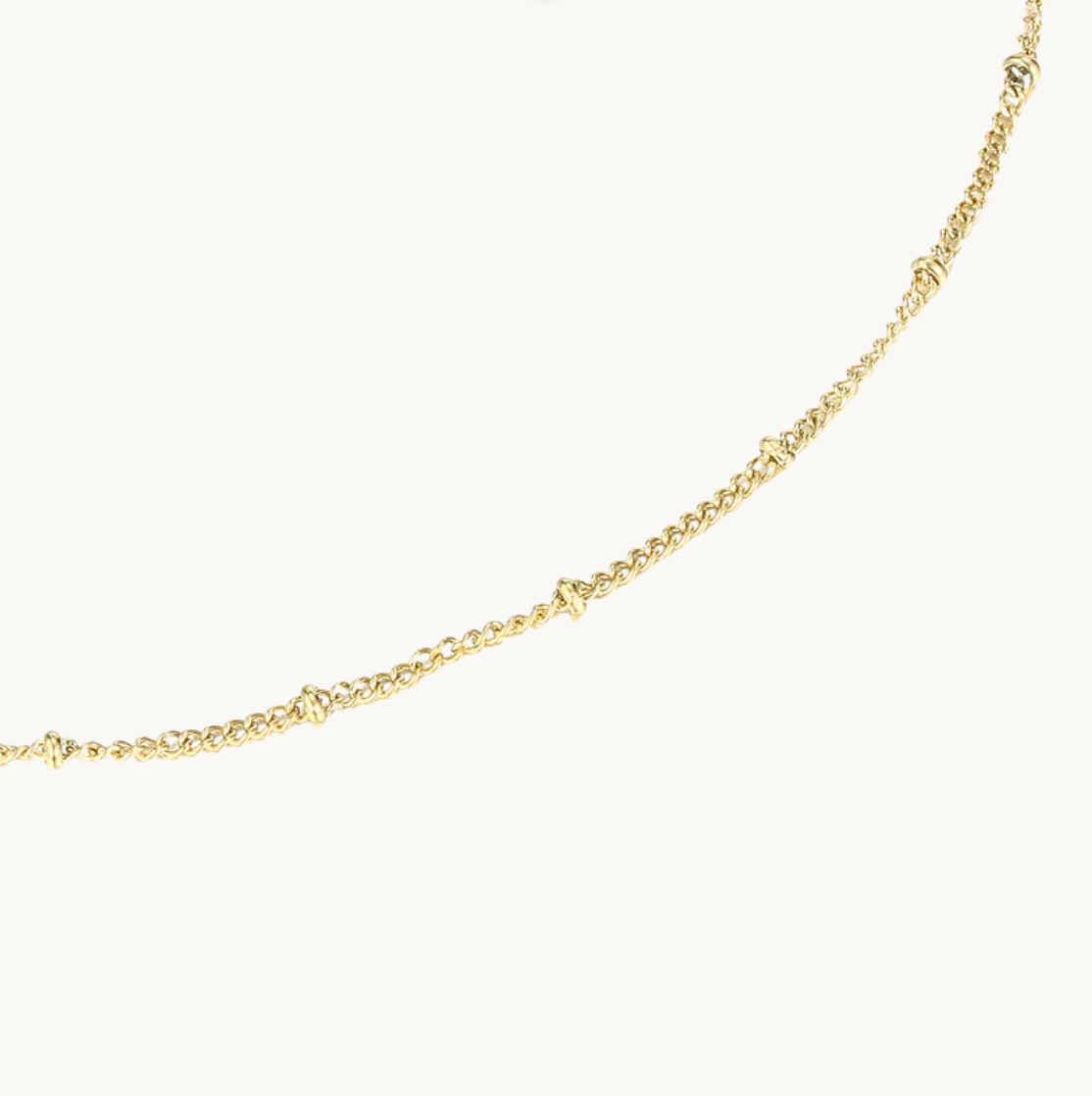 Gold Beaded Chain - Necklace - 18k Gold Plated Waterproof Jewellery - Collection 9