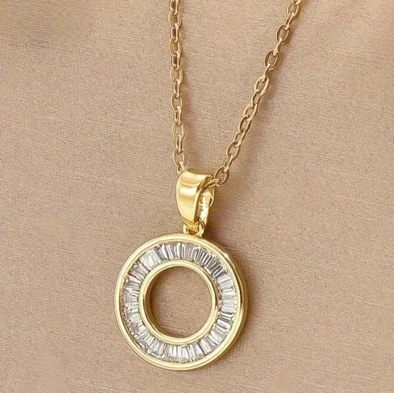 Gold Circle Crystal Jewellery Set - Jewellery Set - 18k Gold Plated Waterproof Jewellery - Collection 9