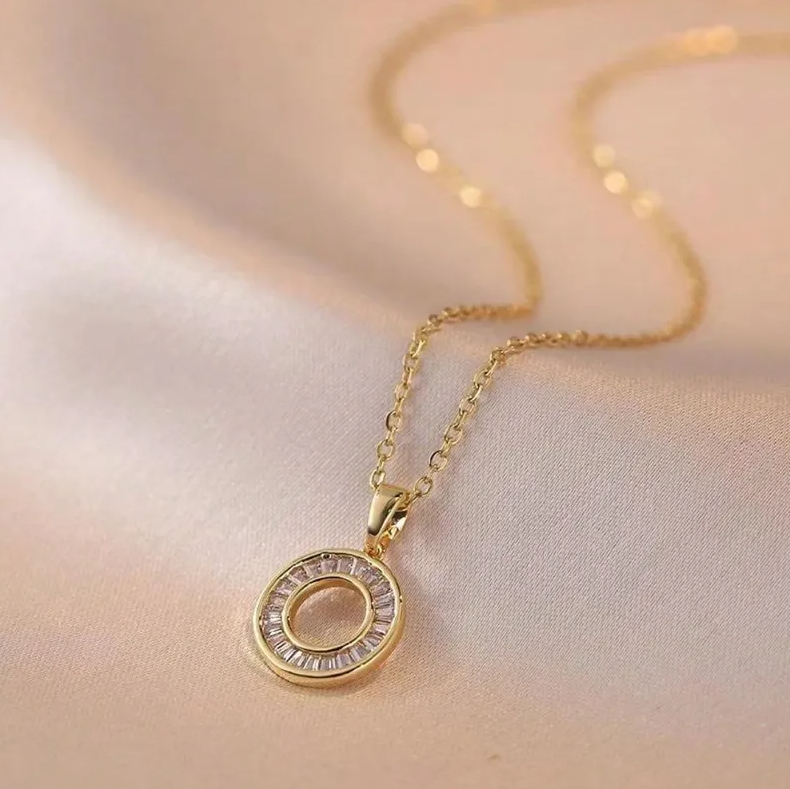 Gold Circle Crystal Jewellery Set - Jewellery Set - 18k Gold Plated Waterproof Jewellery - Collection 9