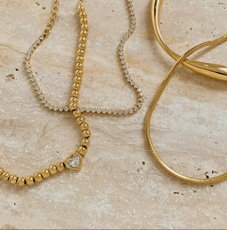 Gold Crystal Tennis Bracelet - Bracelet - 18k Gold Plated Waterproof Jewellery - Collection 9