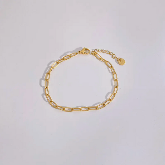 Gold Paperclip Chain Bracelet - Bracelet - 18k Gold Plated Waterproof Jewellery - Collection 9