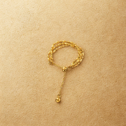 Gold Chain Adjustable Ring - Jewelry - 18k Gold Plated Waterproof Jewellery - Collection 9