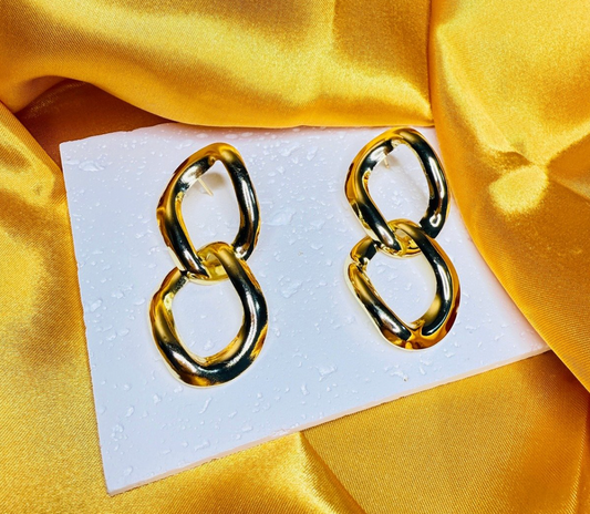 Chain Link Drop Earrings - Earrings - 18k Gold Plated Waterproof Jewellery - Collection 9