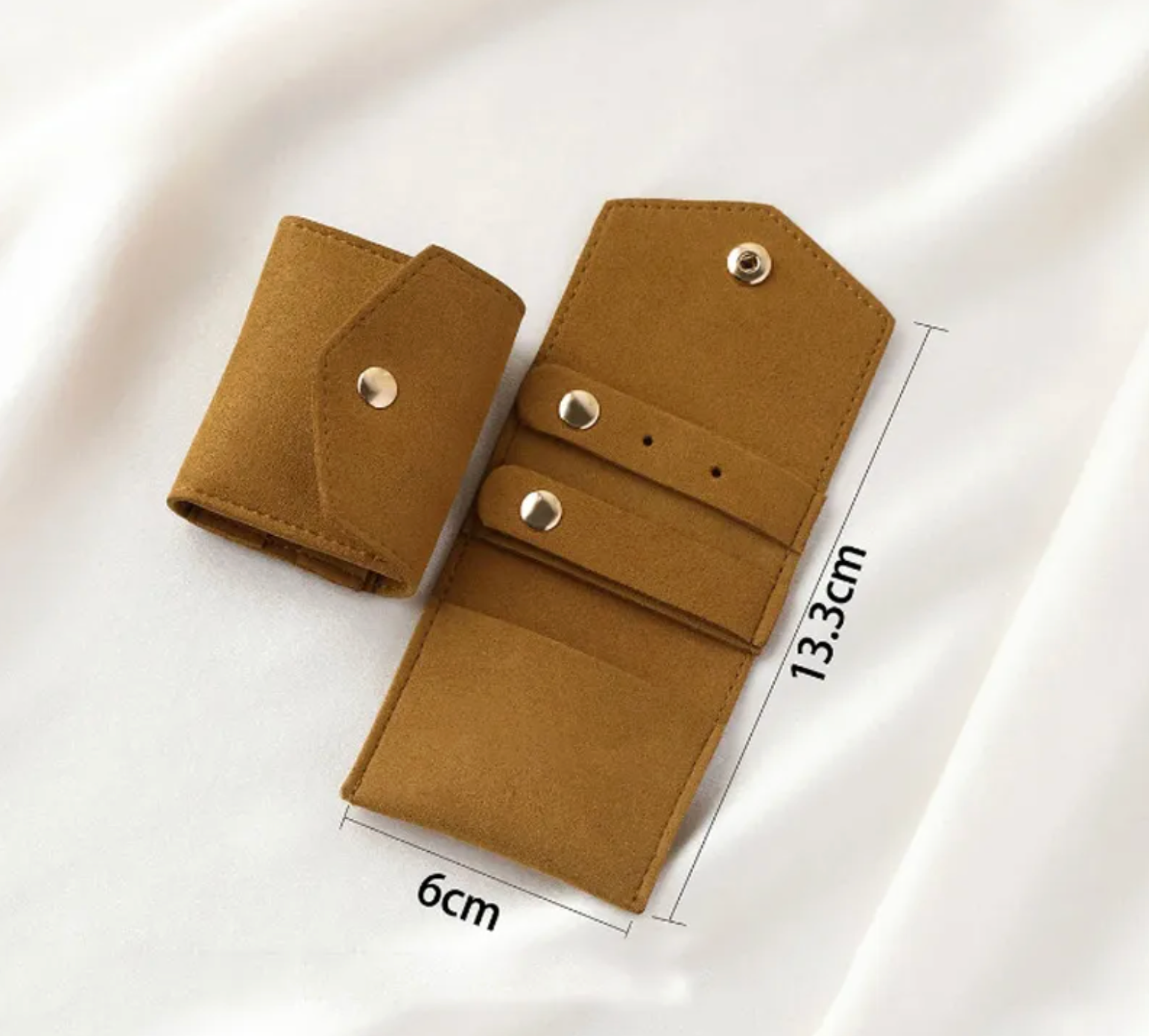 Golden Brown Mini Jewelry Roll Protection Pouch - Accessories - 18k Gold Plated Waterproof Jewellery - Collection 9