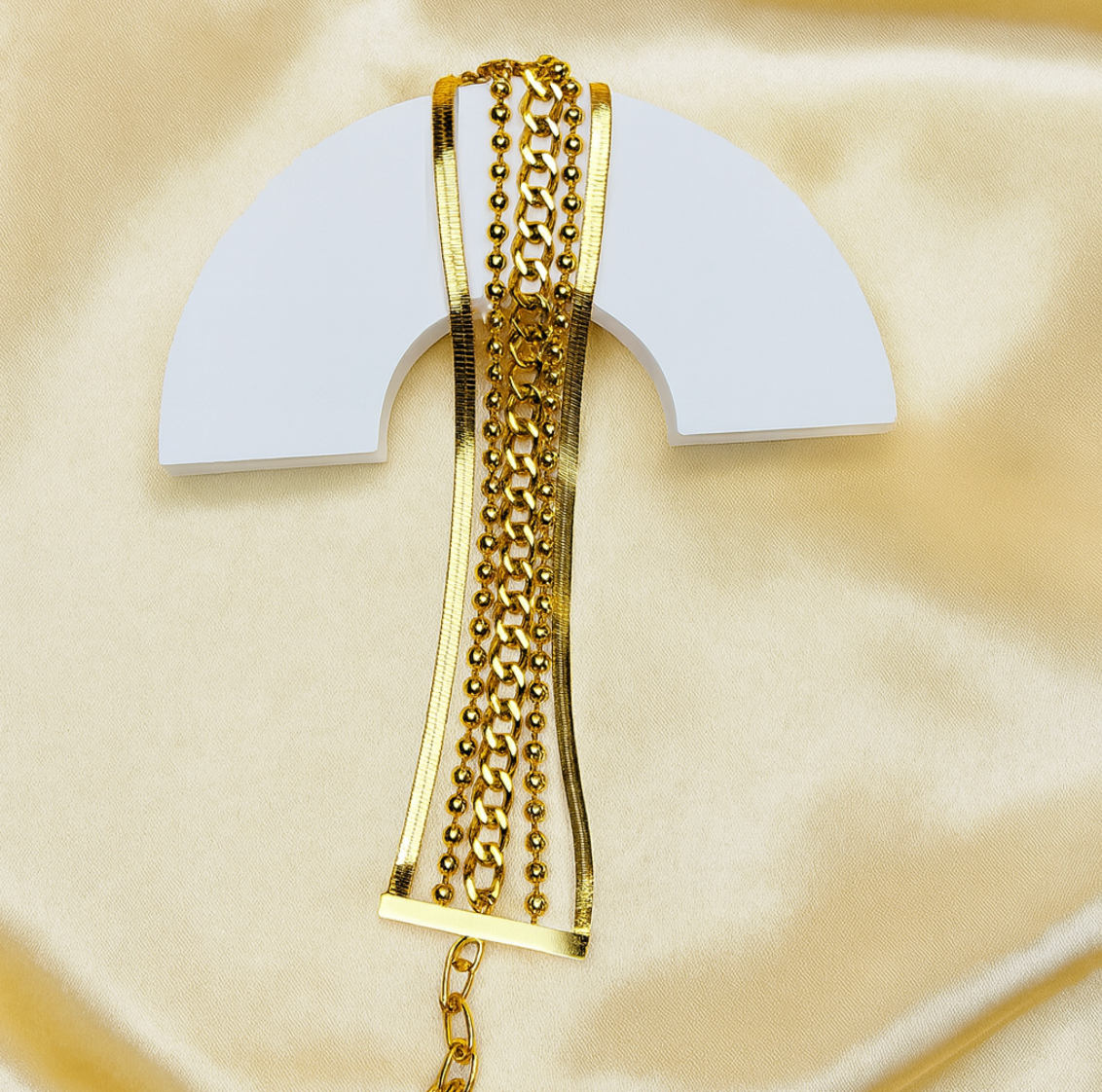 Gold Multi-Chain Layered Bracelet - Jewelry - 18k Gold Plated Waterproof Jewellery - Collection 9