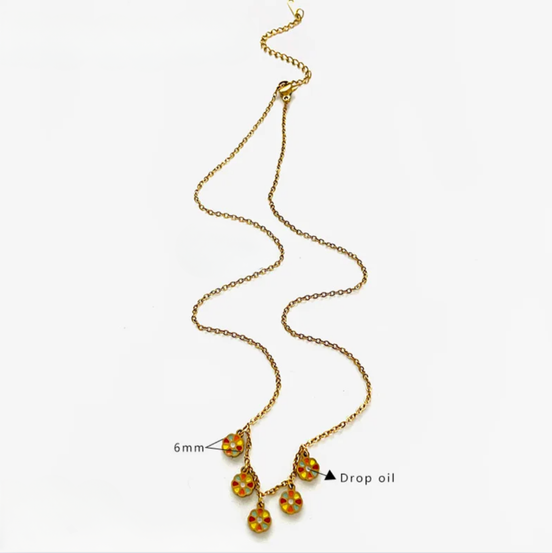 Gold Rainbow Drop Oil Charm Necklace - Jewelry - 18k Gold Plated Waterproof Jewellery - Collection 9
