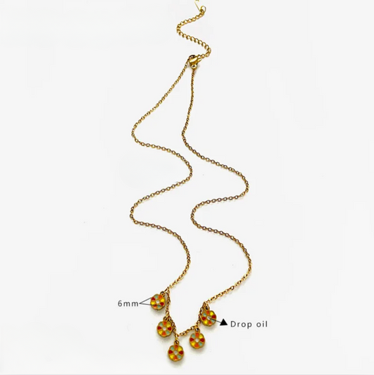 Gold Rainbow Drop Oil Charm Necklace - Jewelry - 18k Gold Plated Waterproof Jewellery - Collection 9