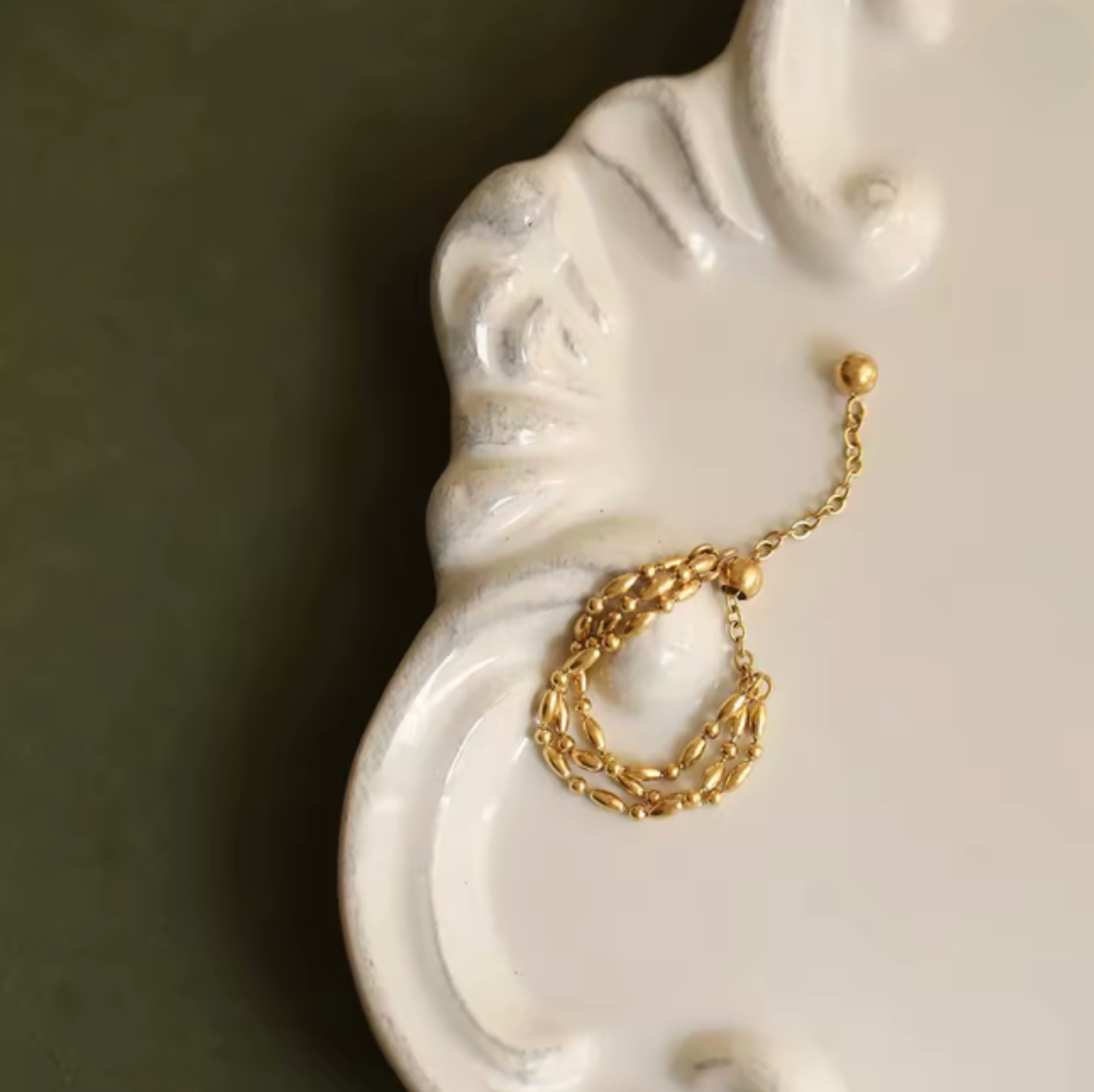 Gold Chain Adjustable Ring - Jewelry - 18k Gold Plated Waterproof Jewellery - Collection 9