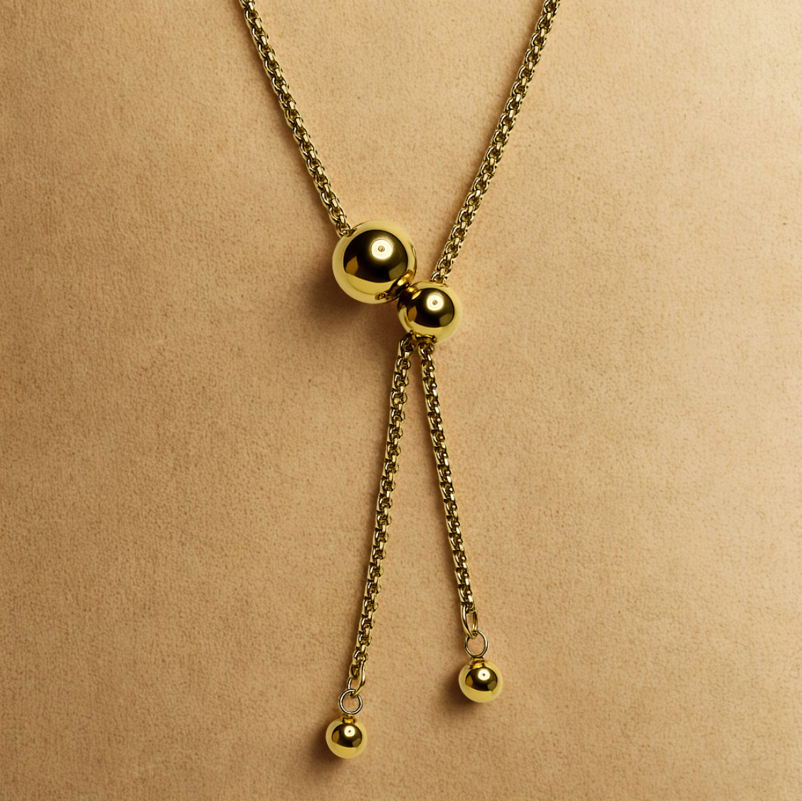 Gold Ball Chain Necklace - Jewelry - 18k Gold Plated Waterproof Jewellery - Collection 9