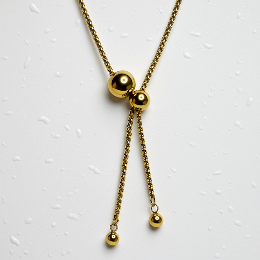 Gold Ball Chain Necklace - Jewelry - 18k Gold Plated Waterproof Jewellery - Collection 9