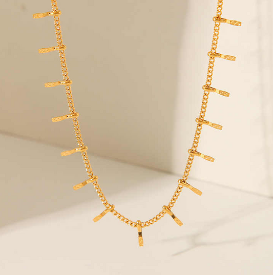 Gold Fringe Chain - Necklace - 18k Gold Plated Waterproof Jewellery - Collection 9