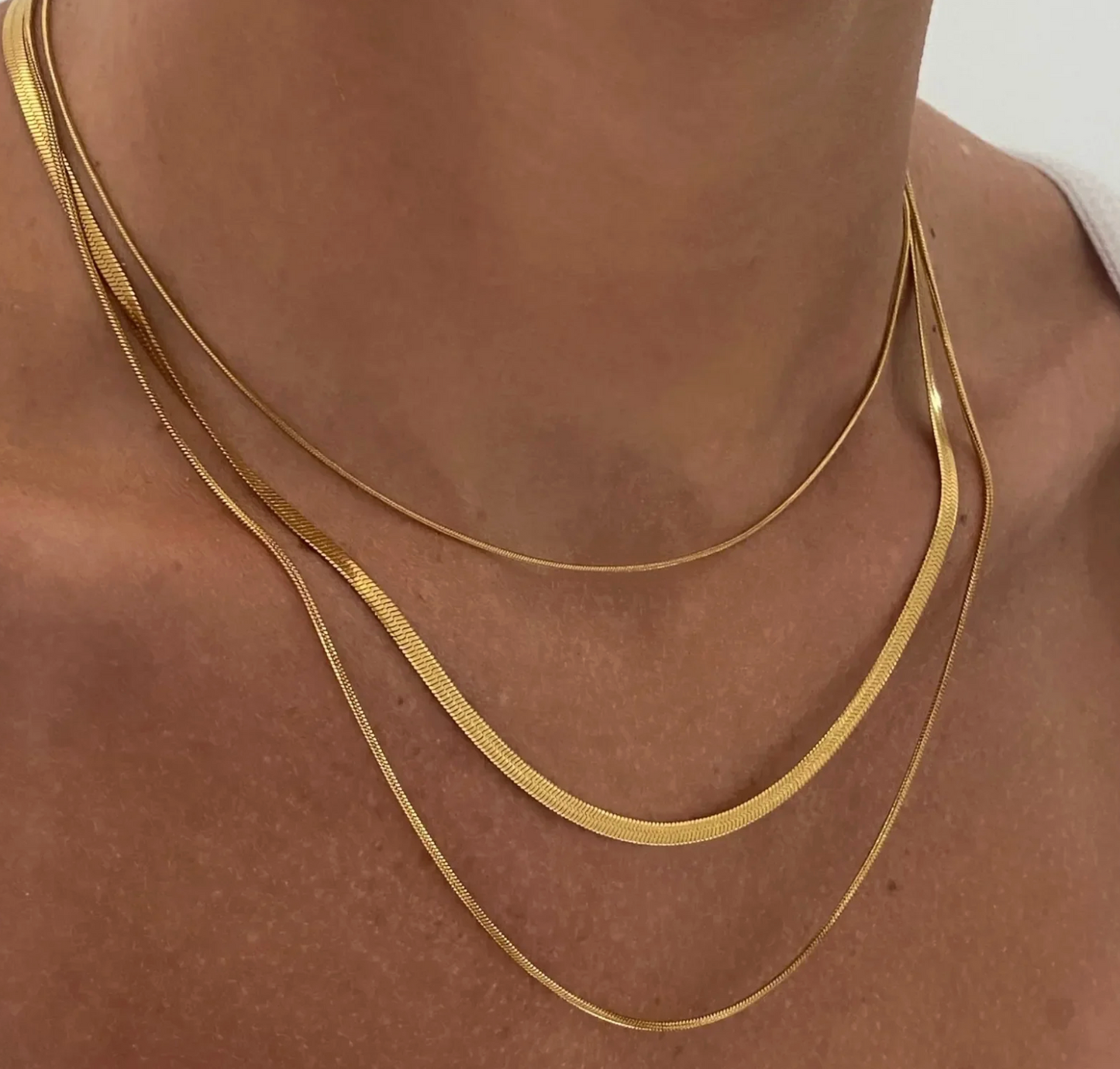 Gold Triple Layer Chain Necklace Set - Necklace - 18k Gold Plated Waterproof Jewellery - Collection 9