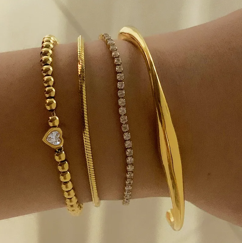 Gold Crystal Tennis Bracelet - Bracelet - 18k Gold Plated Waterproof Jewellery - Collection 9