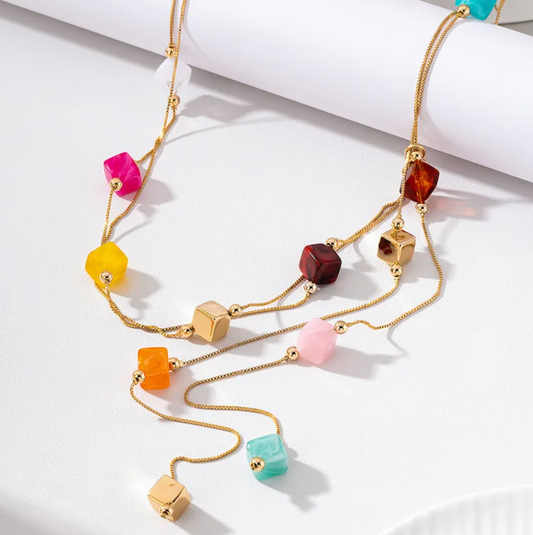 Multicolour Boho Cube Waist Chain