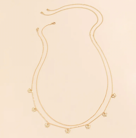 Gold Butterfly Charm Layered Waist Chain
