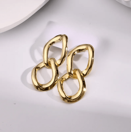 Chain Link Drop Earrings - Earrings - 18k Gold Plated Waterproof Jewellery - Collection 9