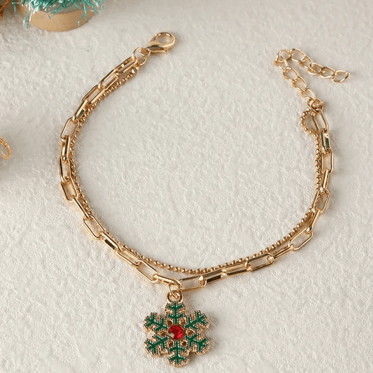 Christmas Charm Layered Chain Bracelet - Bracelets - 18k Gold Plated Waterproof Jewellery - Collection 9
