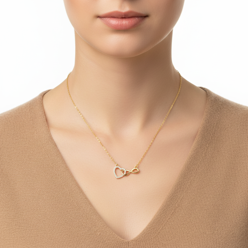 Heart Infinity Necklace - Jewelry - 18k Gold Plated Waterproof Jewellery - Collection 9