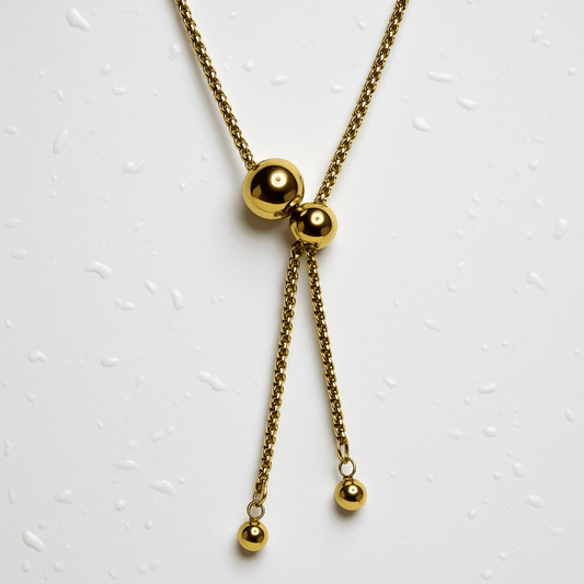 Gold Ball Chain Necklace - Jewelry - 18k Gold Plated Waterproof Jewellery - Collection 9