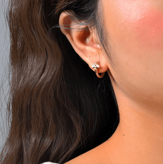 Gold Bee Huggie Earrings - Earrings - 18k Gold Plated Waterproof Jewellery - Collection 9