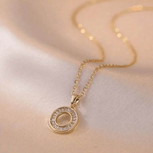 Gold Circle Crystal Jewellery Set - Jewellery Set - 18k Gold Plated Waterproof Jewellery - Collection 9