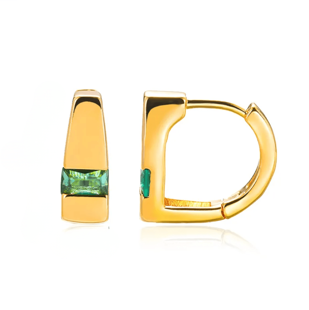 Gold Crystal Huggie Earrings - Earrings - 18k Gold Plated Waterproof Jewellery - Collection 9