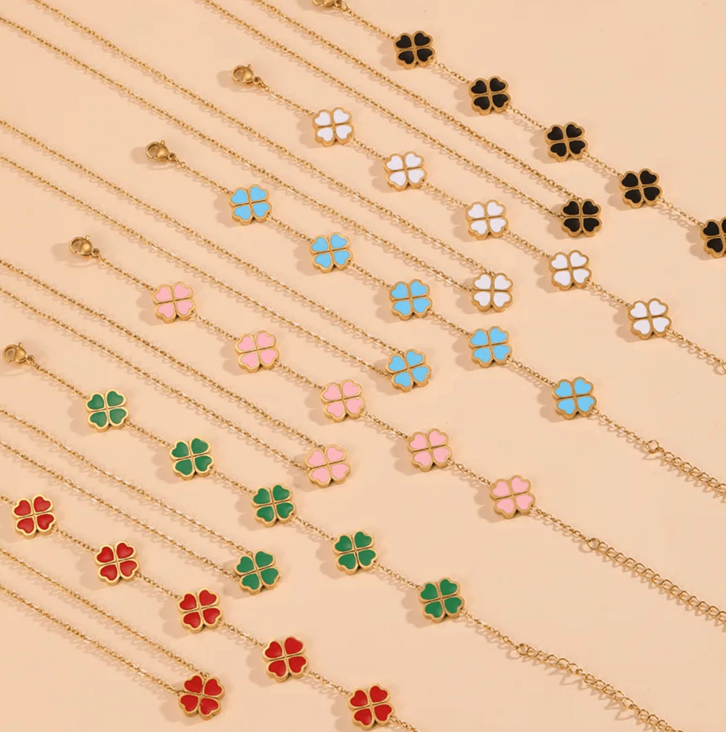 Gold White Shell Four Leaf Clover Pendant Cable Chain Necklace - Necklaces - 18k Gold Plated Waterproof Jewellery - Collection 9